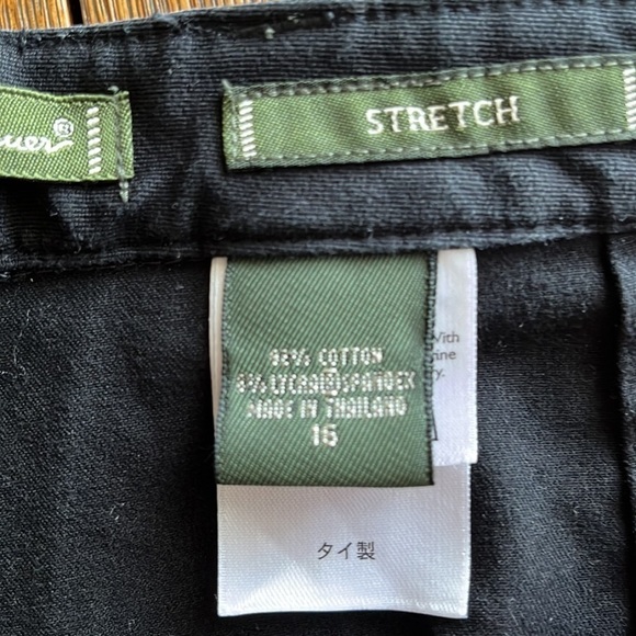 Eddie Bauer stretch black jeans size 16 side front pockets back button pocket - Picture 5 of 14